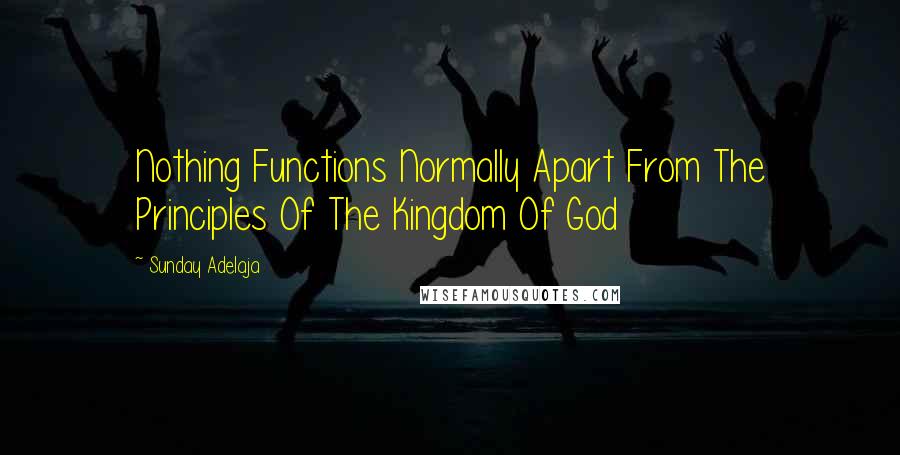 Sunday Adelaja Quotes: Nothing Functions Normally Apart From The Principles Of The Kingdom Of God