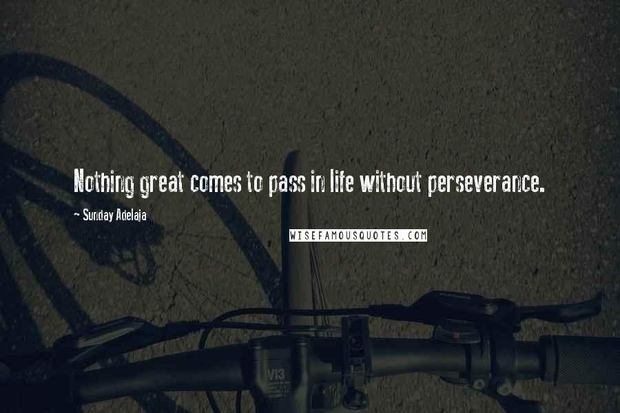 Sunday Adelaja Quotes: Nothing great comes to pass in life without perseverance.