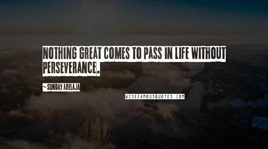 Sunday Adelaja Quotes: Nothing great comes to pass in life without perseverance.