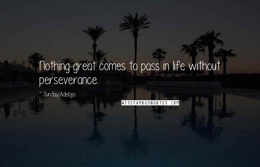 Sunday Adelaja Quotes: Nothing great comes to pass in life without perseverance.