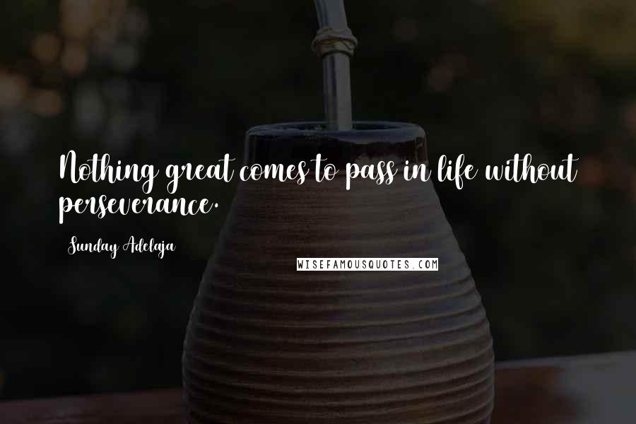 Sunday Adelaja Quotes: Nothing great comes to pass in life without perseverance.