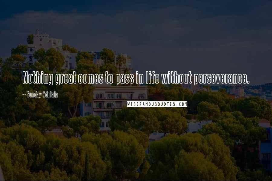 Sunday Adelaja Quotes: Nothing great comes to pass in life without perseverance.