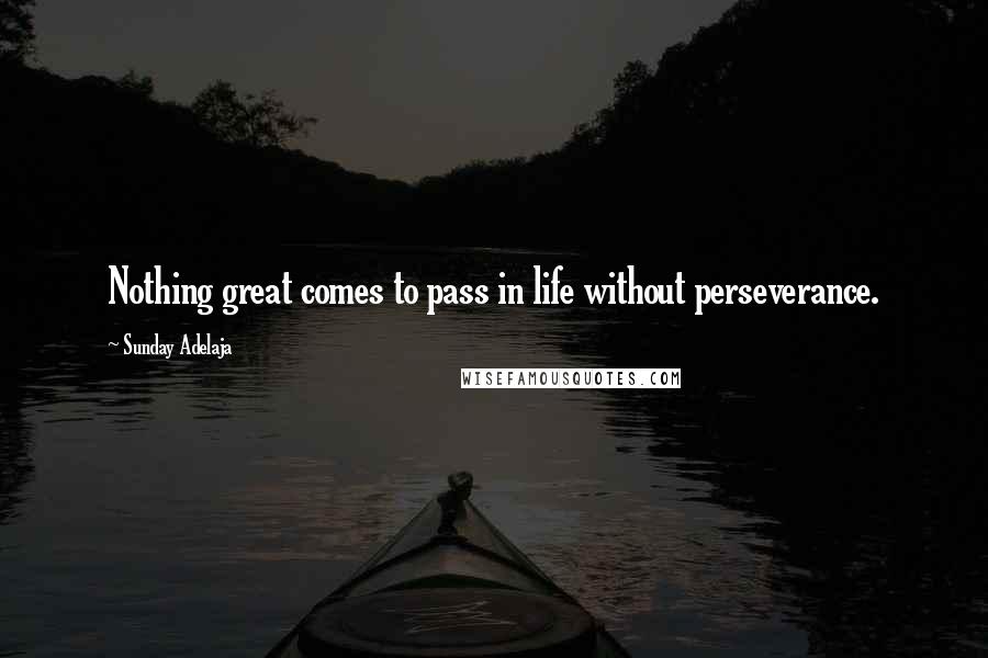 Sunday Adelaja Quotes: Nothing great comes to pass in life without perseverance.