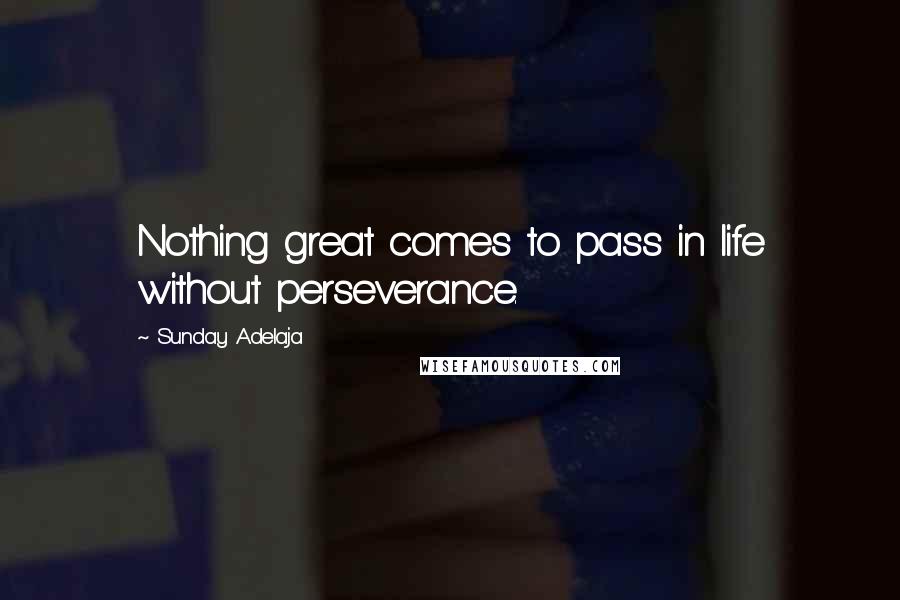Sunday Adelaja Quotes: Nothing great comes to pass in life without perseverance.