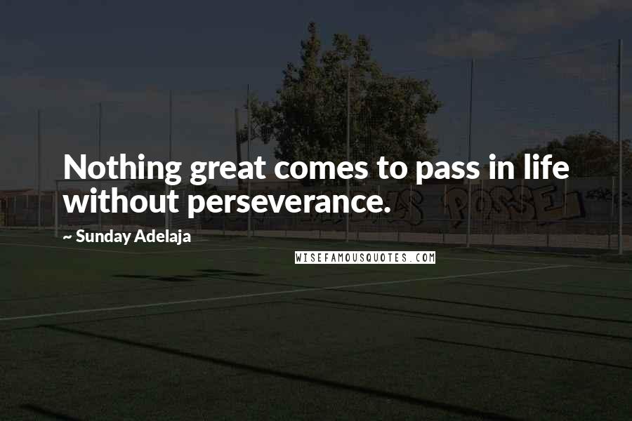 Sunday Adelaja Quotes: Nothing great comes to pass in life without perseverance.