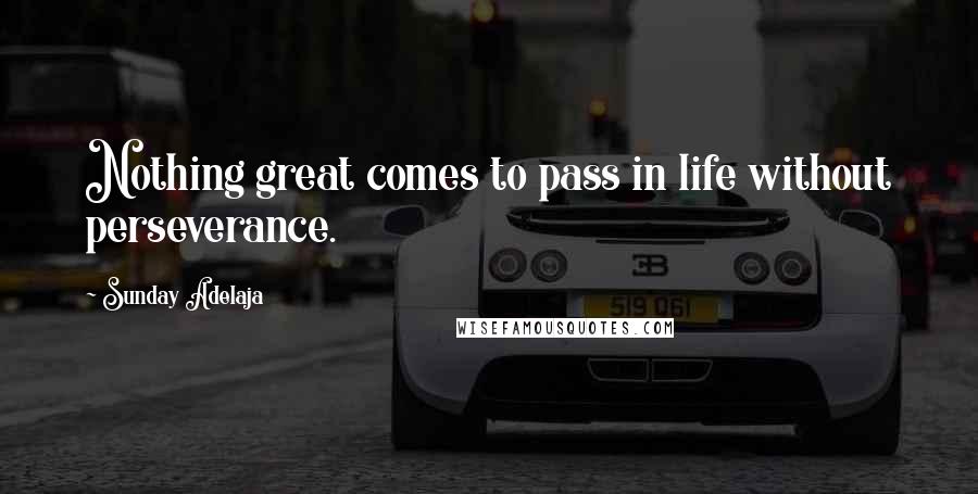 Sunday Adelaja Quotes: Nothing great comes to pass in life without perseverance.