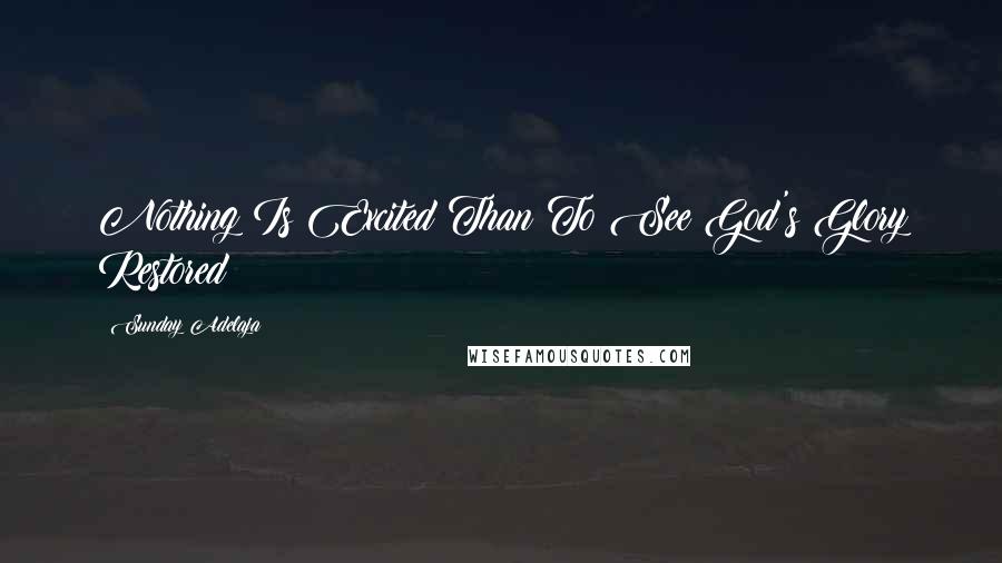 Sunday Adelaja Quotes: Nothing Is Excited Than To See God's Glory Restored