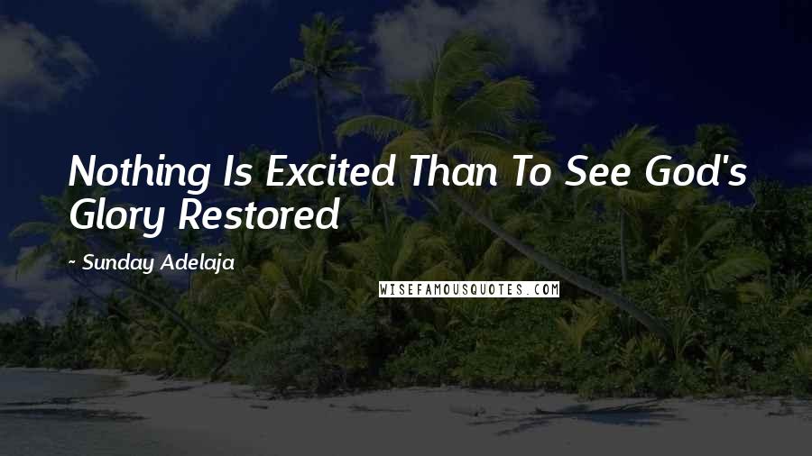 Sunday Adelaja Quotes: Nothing Is Excited Than To See God's Glory Restored