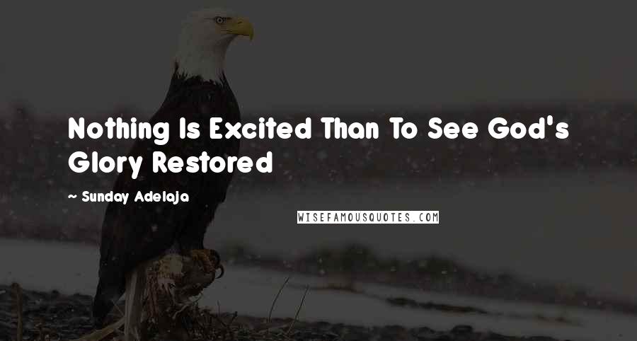 Sunday Adelaja Quotes: Nothing Is Excited Than To See God's Glory Restored