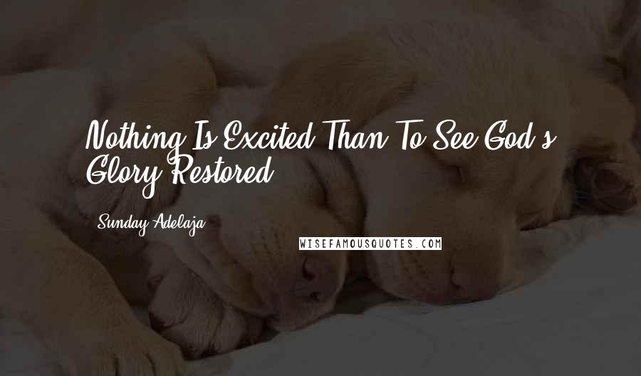 Sunday Adelaja Quotes: Nothing Is Excited Than To See God's Glory Restored