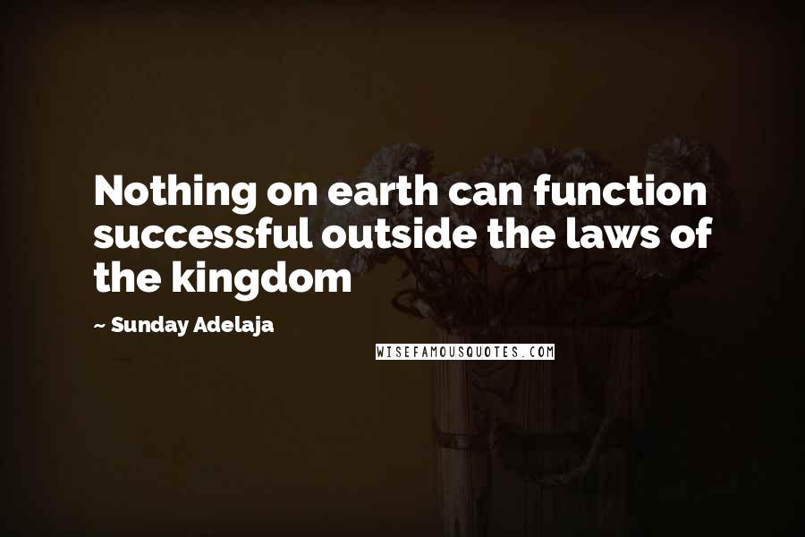 Sunday Adelaja Quotes: Nothing on earth can function successful outside the laws of the kingdom