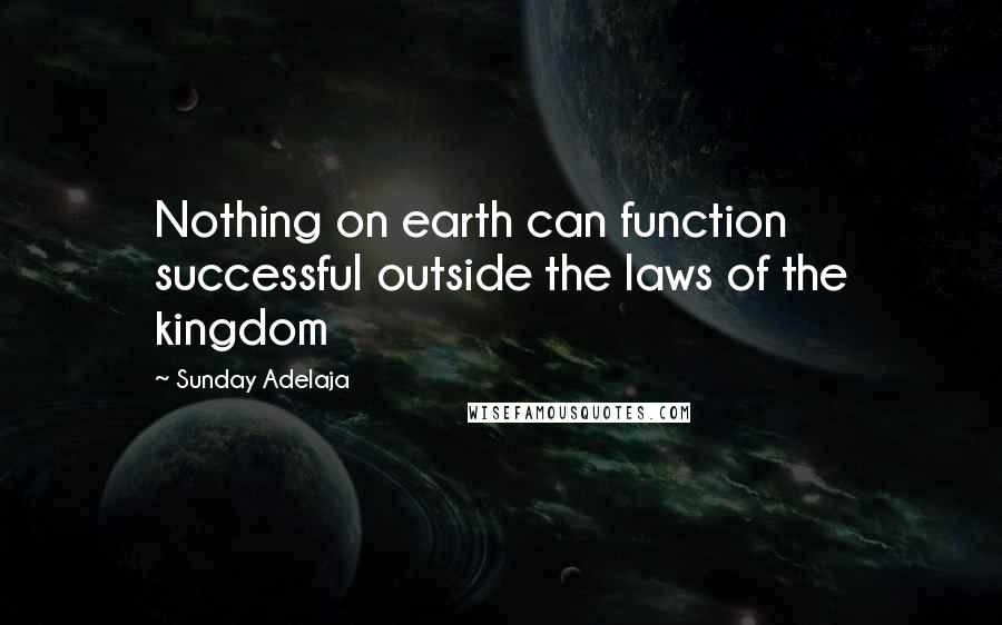 Sunday Adelaja Quotes: Nothing on earth can function successful outside the laws of the kingdom