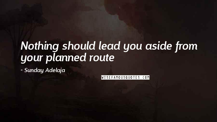 Sunday Adelaja Quotes: Nothing should lead you aside from your planned route