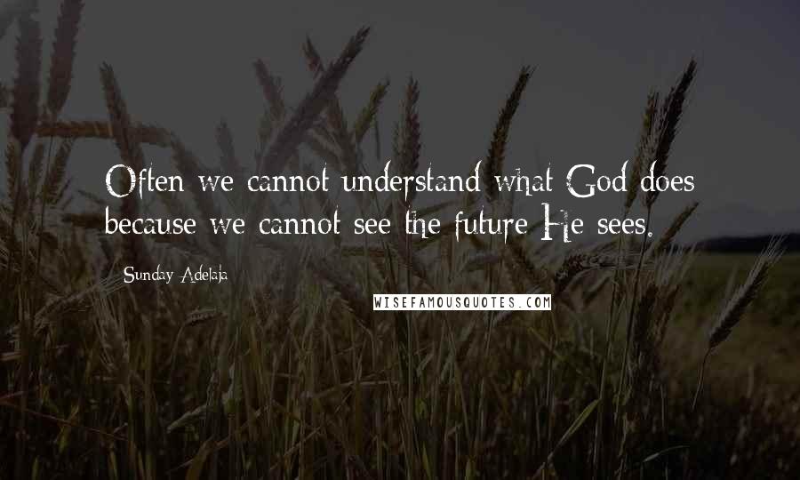 Sunday Adelaja Quotes: Often we cannot understand what God does because we cannot see the future He sees.