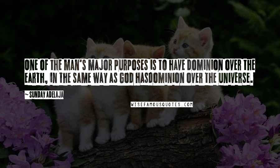 Sunday Adelaja Quotes: One of the man's major purposes is to have dominion over the earth, in the same way as God hasdominion over the universe.