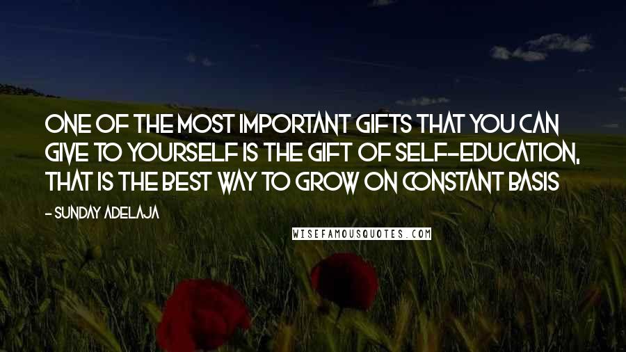 Sunday Adelaja Quotes: One of the most important gifts that you can give to yourself is the gift of self-education, that is the best way to grow on constant basis