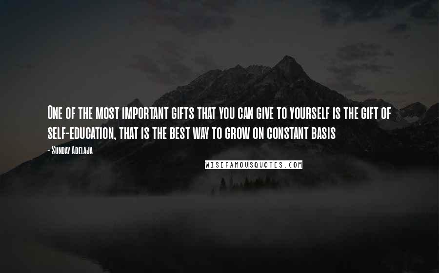 Sunday Adelaja Quotes: One of the most important gifts that you can give to yourself is the gift of self-education, that is the best way to grow on constant basis