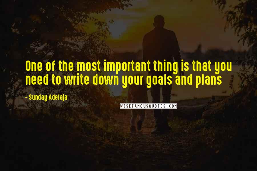 Sunday Adelaja Quotes: One of the most important thing is that you need to write down your goals and plans