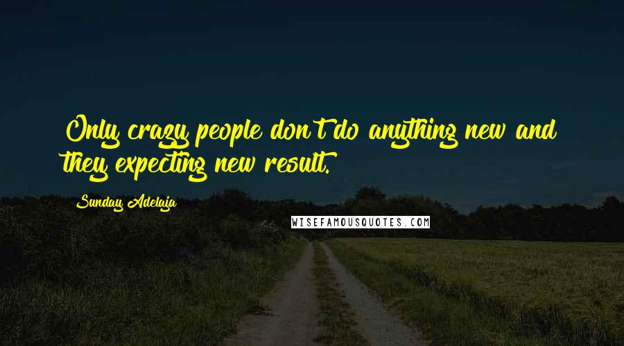 Sunday Adelaja Quotes: Only crazy people don't do anything new and they expecting new result.