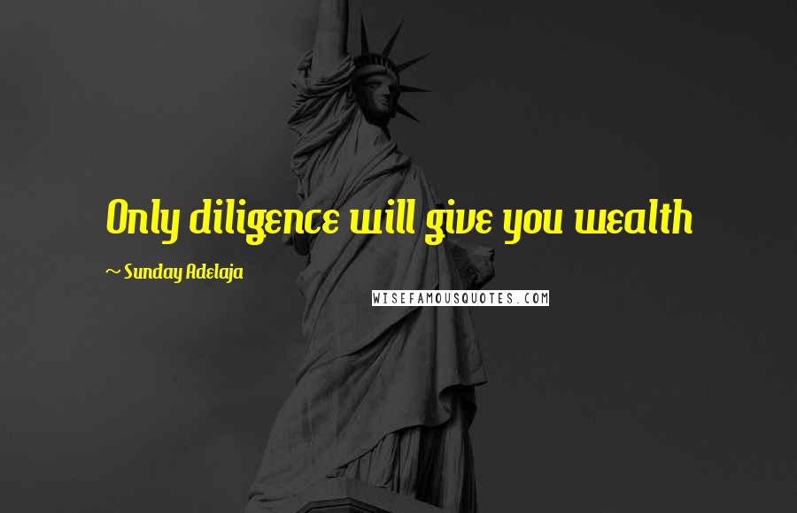 Sunday Adelaja Quotes: Only diligence will give you wealth
