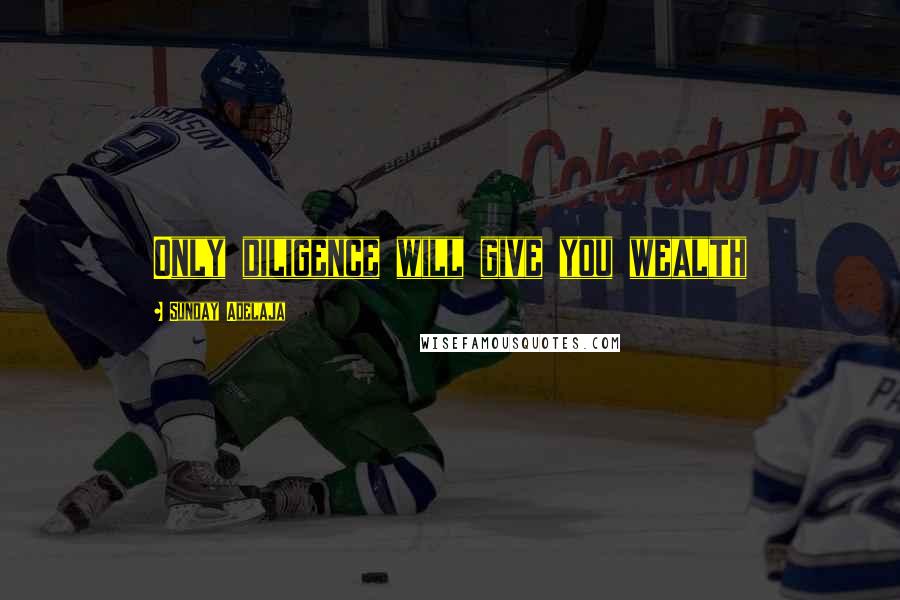 Sunday Adelaja Quotes: Only diligence will give you wealth