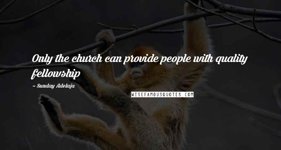 Sunday Adelaja Quotes: Only the church can provide people with quality fellowship