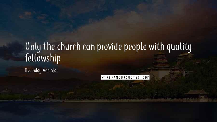 Sunday Adelaja Quotes: Only the church can provide people with quality fellowship