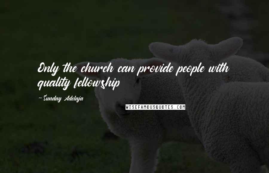 Sunday Adelaja Quotes: Only the church can provide people with quality fellowship