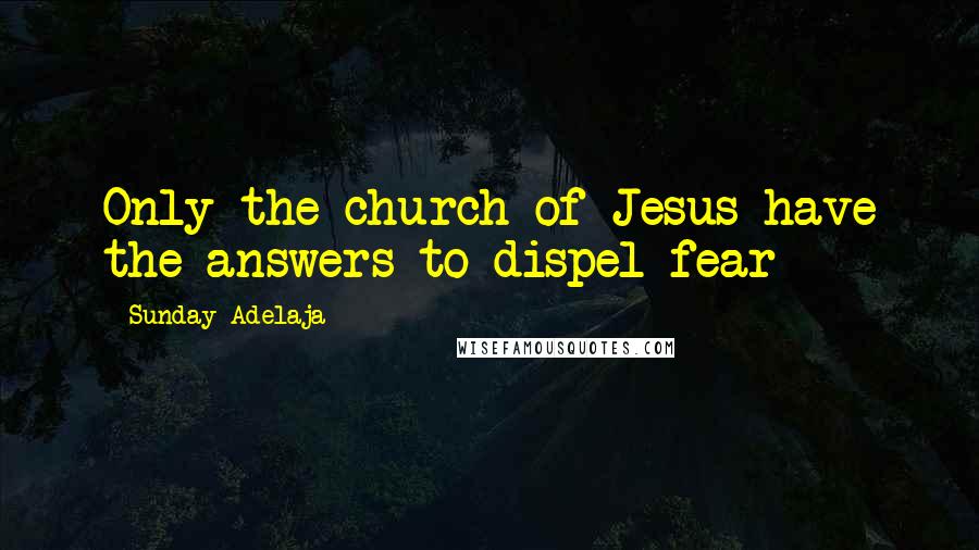 Sunday Adelaja Quotes: Only the church of Jesus have the answers to dispel fear