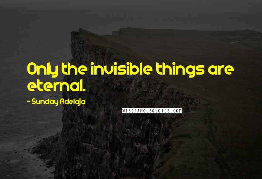 Sunday Adelaja Quotes: Only the invisible things are eternal.