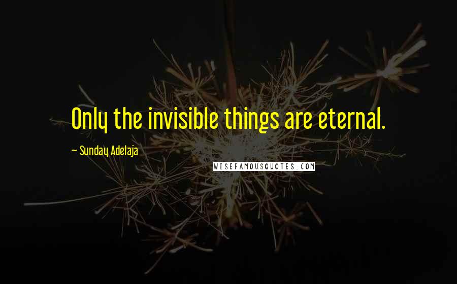 Sunday Adelaja Quotes: Only the invisible things are eternal.