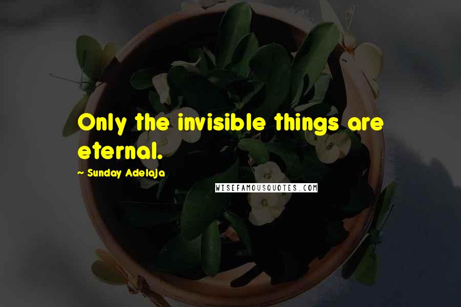 Sunday Adelaja Quotes: Only the invisible things are eternal.