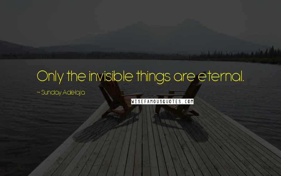 Sunday Adelaja Quotes: Only the invisible things are eternal.