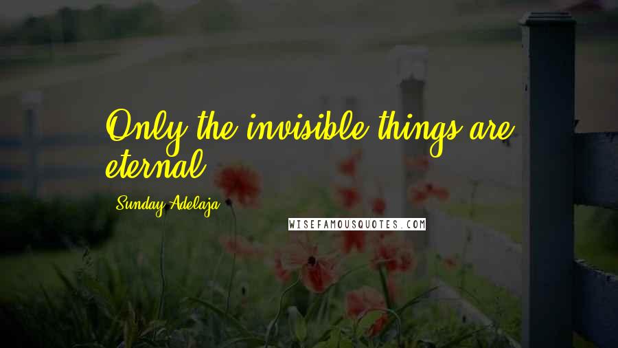 Sunday Adelaja Quotes: Only the invisible things are eternal.