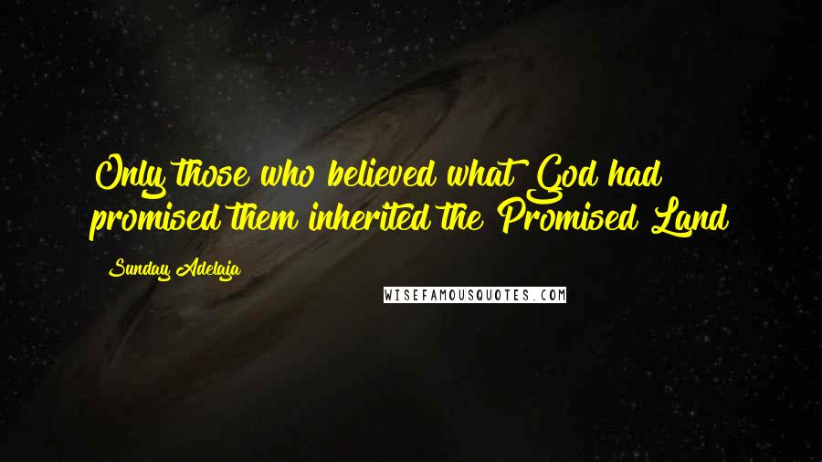 Sunday Adelaja Quotes: Only those who believed what God had promised them inherited the Promised Land