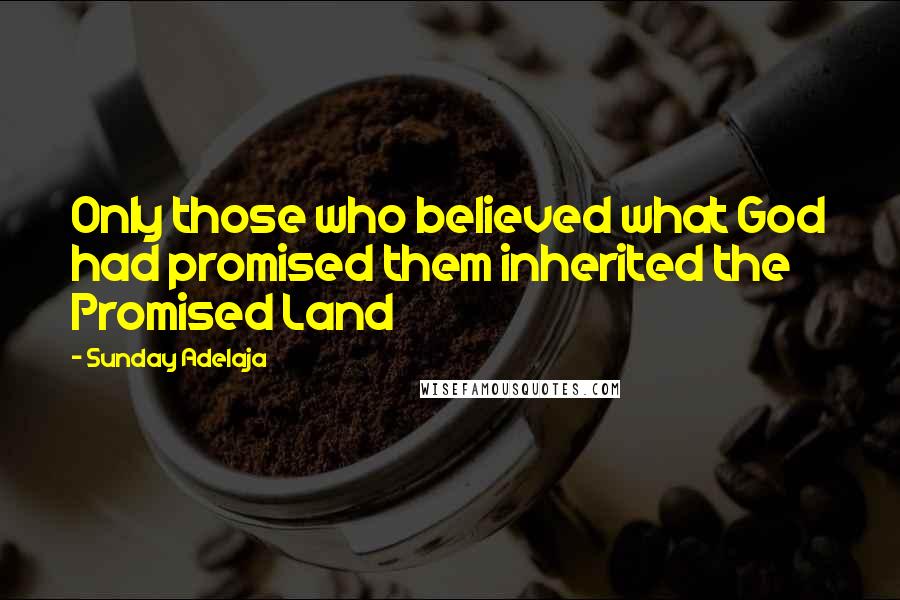 Sunday Adelaja Quotes: Only those who believed what God had promised them inherited the Promised Land