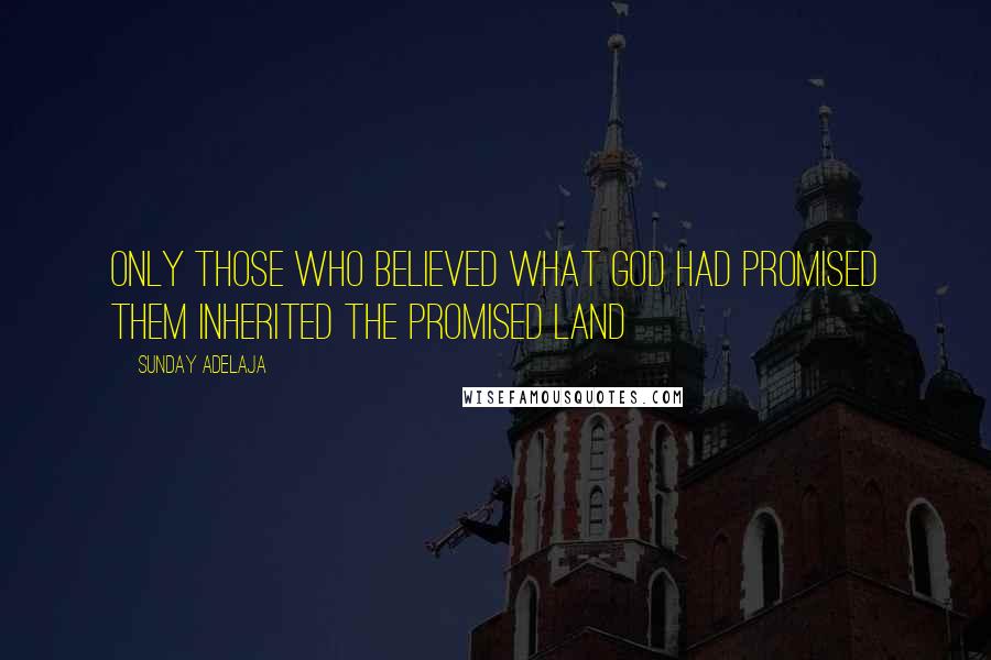 Sunday Adelaja Quotes: Only those who believed what God had promised them inherited the Promised Land