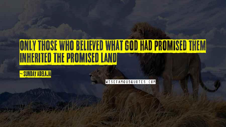 Sunday Adelaja Quotes: Only those who believed what God had promised them inherited the Promised Land
