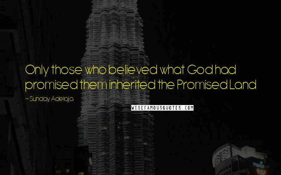 Sunday Adelaja Quotes: Only those who believed what God had promised them inherited the Promised Land