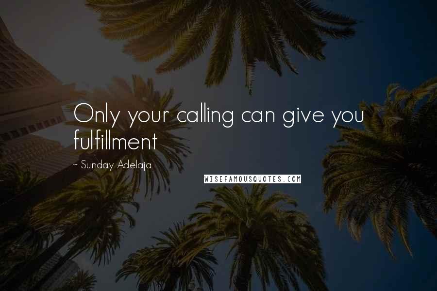 Sunday Adelaja Quotes: Only your calling can give you fulfillment
