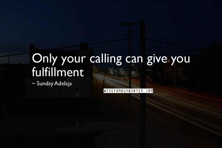 Sunday Adelaja Quotes: Only your calling can give you fulfillment