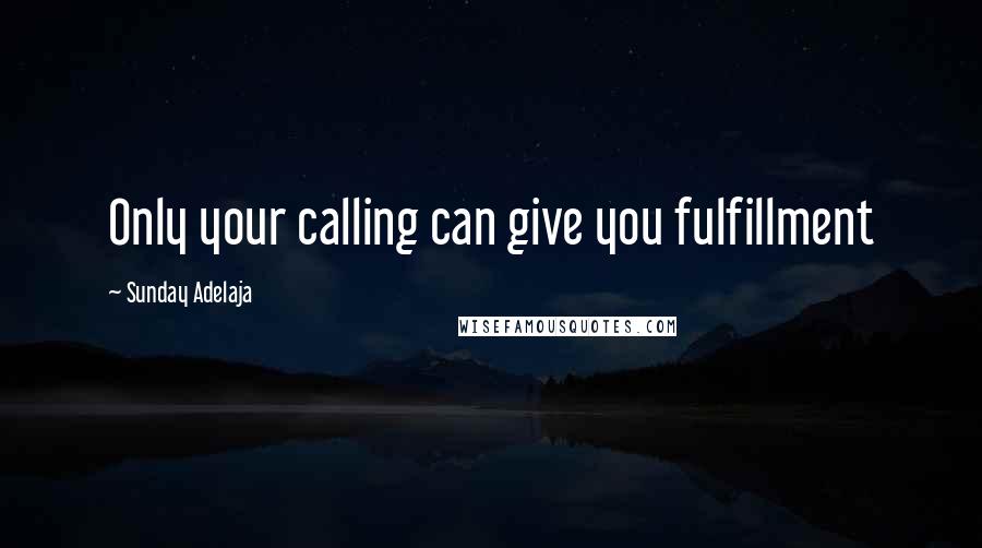 Sunday Adelaja Quotes: Only your calling can give you fulfillment