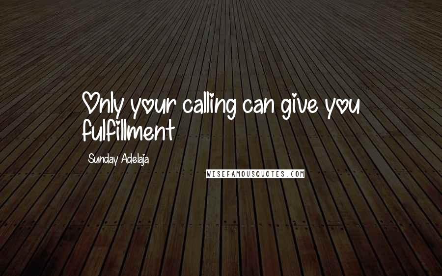 Sunday Adelaja Quotes: Only your calling can give you fulfillment