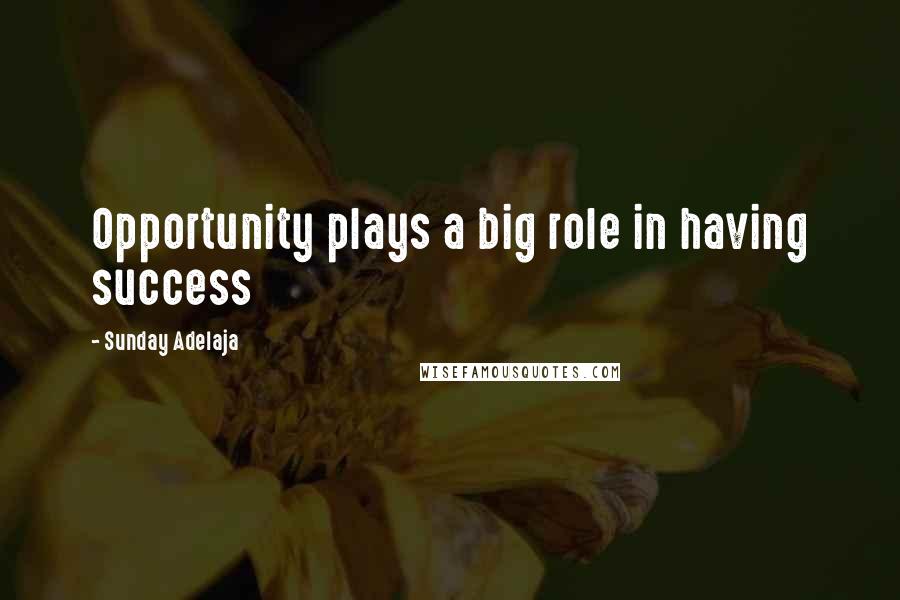 Sunday Adelaja Quotes: Opportunity plays a big role in having success