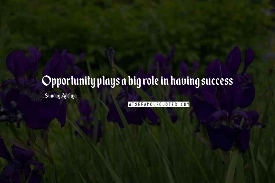 Sunday Adelaja Quotes: Opportunity plays a big role in having success