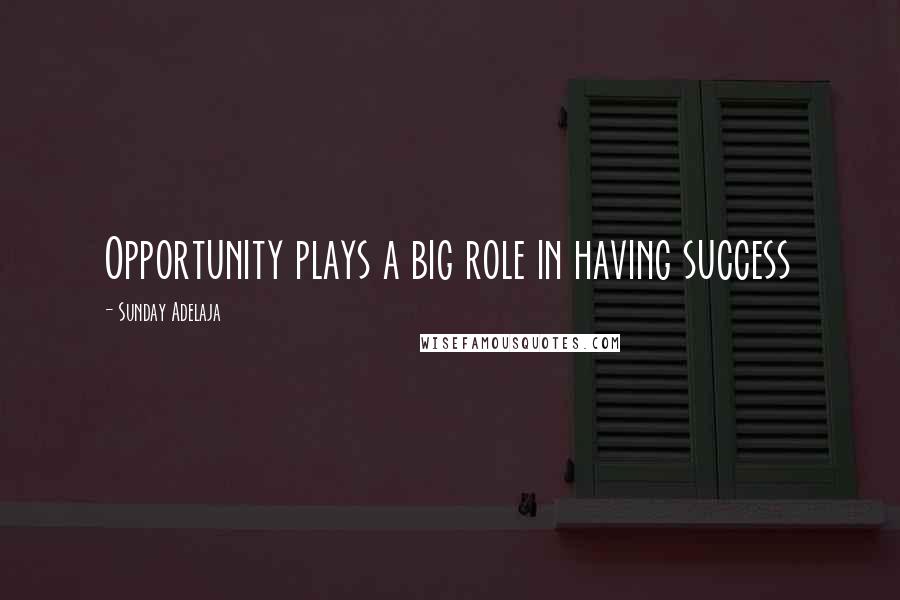 Sunday Adelaja Quotes: Opportunity plays a big role in having success