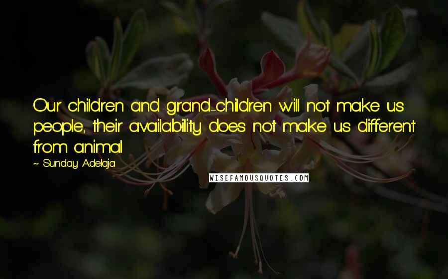 Sunday Adelaja Quotes: Our children and grand-children will not make us people, their availability does not make us different from animal