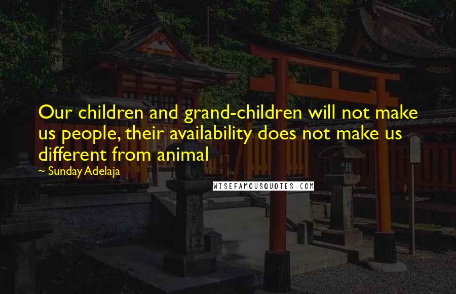 Sunday Adelaja Quotes: Our children and grand-children will not make us people, their availability does not make us different from animal