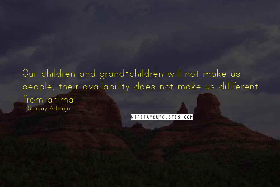 Sunday Adelaja Quotes: Our children and grand-children will not make us people, their availability does not make us different from animal