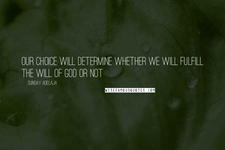 Sunday Adelaja Quotes: Our choice will determine whether we will fulfill the will of God or not